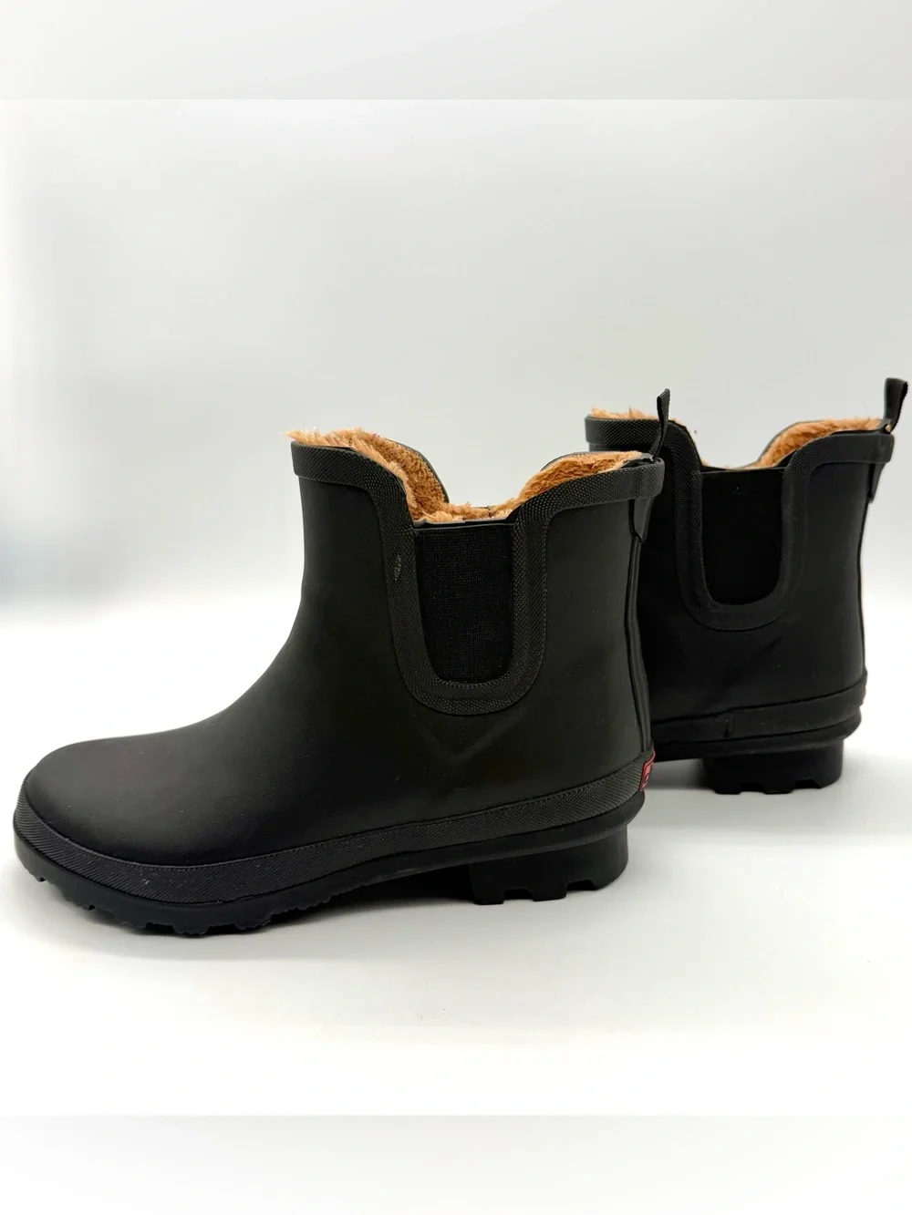 chooka Black Women's Chelsea Waterproof Boots with Faux Fur Lining